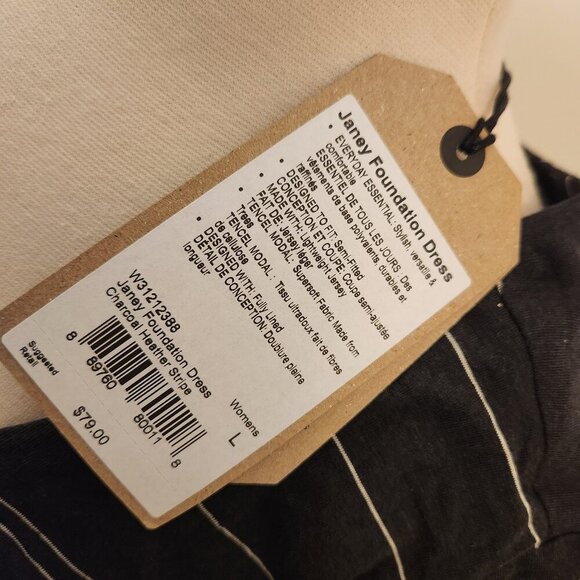 NEW Prana | Black & White Striped Janey Mini Dress with Pockets. Size Large - Picture 5 of 9